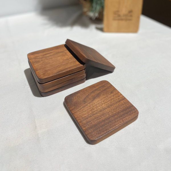 Walnut Coaster Square