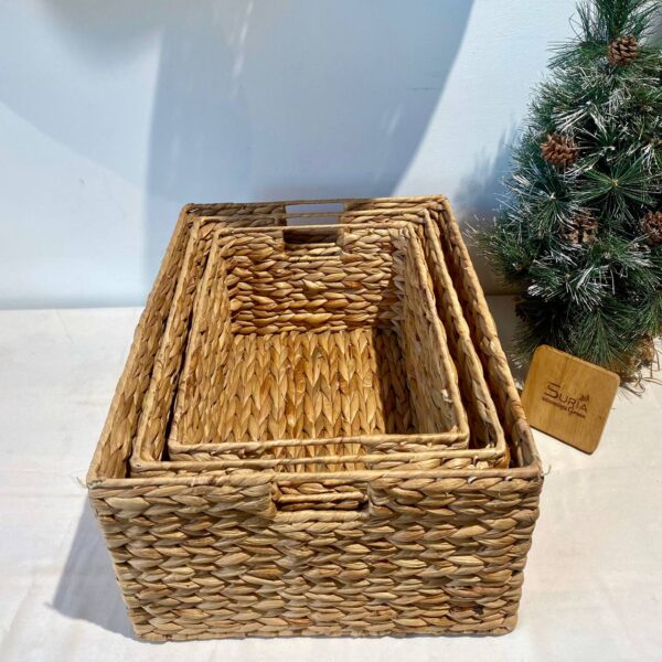 Water Hyacinth Basket Handle 35x25x18cm (S)