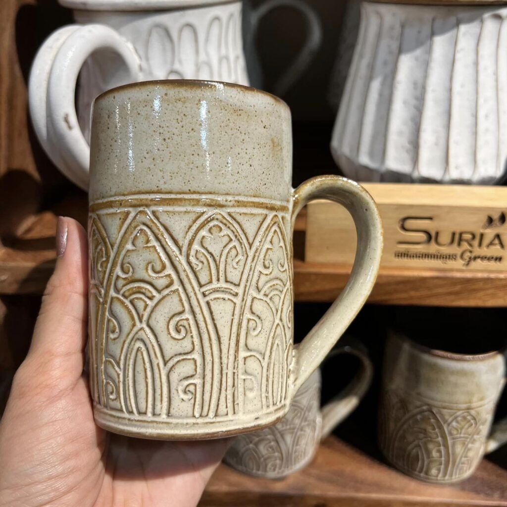 Ceramic Cup with Handle Suria Green