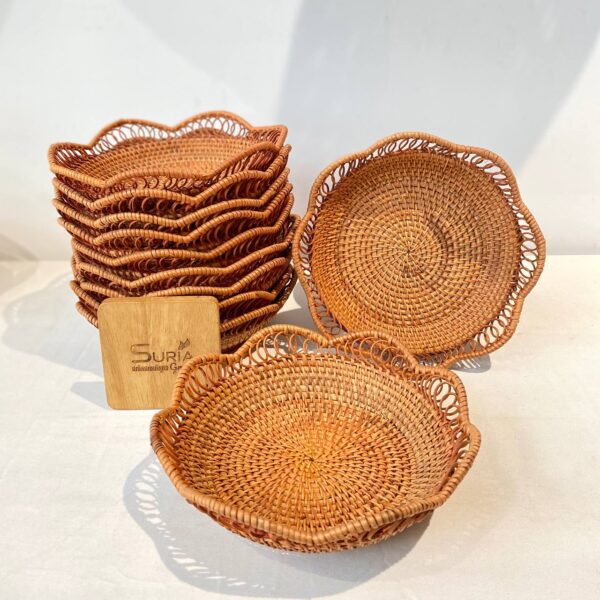 Rattan Tray Flower 22cm