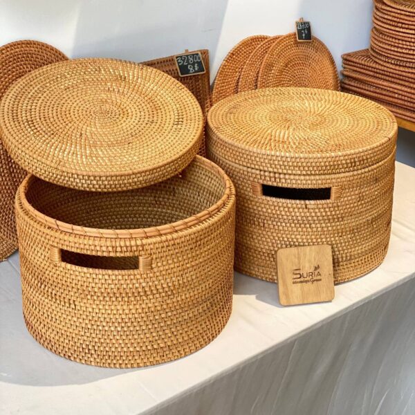 Rattan Laundry Basket Round