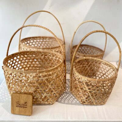 កន្ត្រកឬស្សីដាក់ផ្កា 22cm