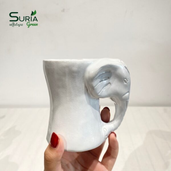 Ceramic Elephant Mug 10cm White Velvet