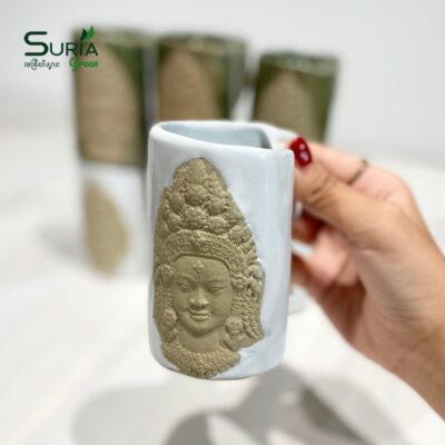 Ceramic Apsara Mug 10cm White Velvet