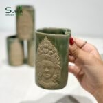 Ceramic Apsara Mug 10cm Light Green
