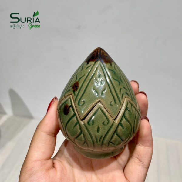 Ceramic Lotus Jewell Box 8cm KHC