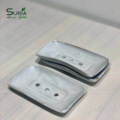 Ceramic Soap Dish 12cm White Velvet
