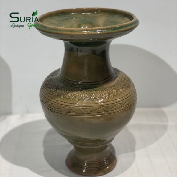Ceramic Lotus Vase 35cm Light Green
