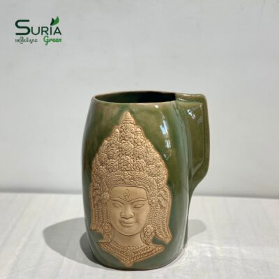 Ceramic Apsara Vase 27cm Light Green