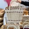 White Rattan Market Basket (L)