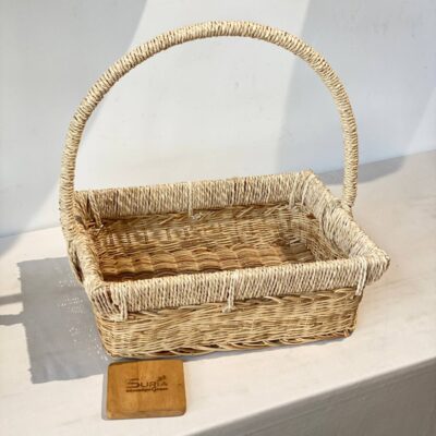 White Rattan Basket Handle