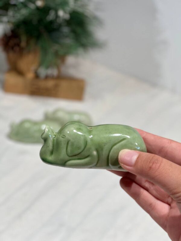 Ceramic Elephant Incense Holder Light Green